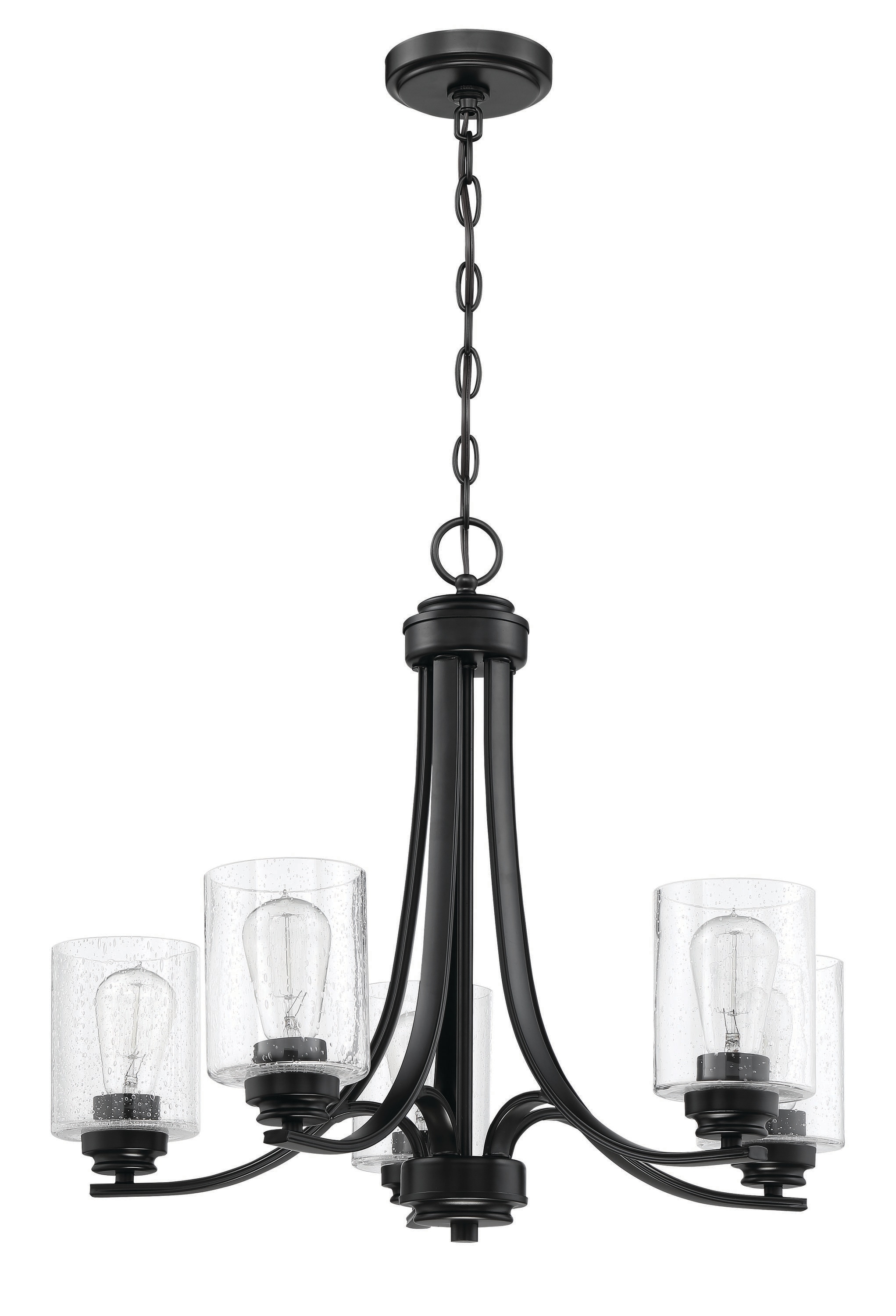 Bolden 5 -Light Black Transitional For Use in Bedrooms, Dining Rooms, Foyers, Kitchens, Living Rooms Chandelier