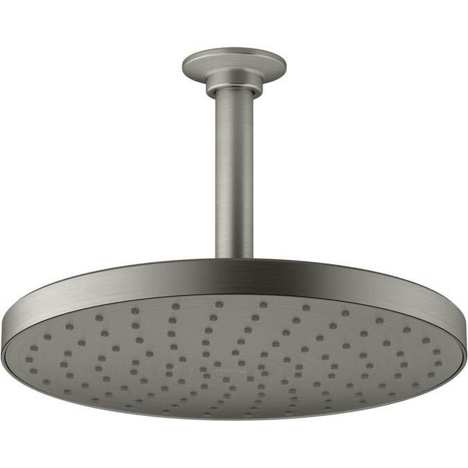 ER Awaken Vibrant Brushed Nickel 9.87-in Round Fixed Rain 1.75-GPM (6.6-LPM)
