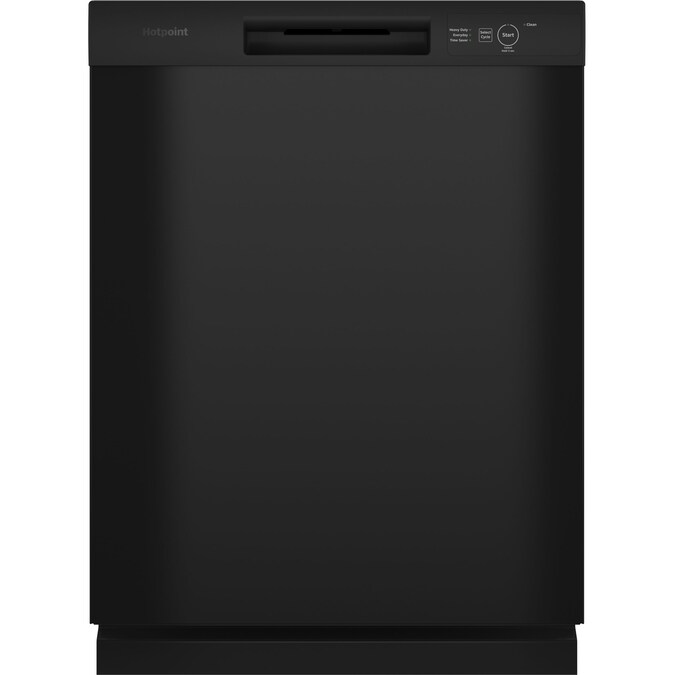 Hotpoint 24-in Front Control Built-In Dishwasher (Black), 60-dBA Standard Sound Level