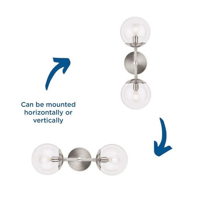 Progress Lighting Atwell 5.87-in W 2-Light Brushed Nickel Modern/Contemporary Led, Incandescent, Halogen Wall Sconce - Image 6