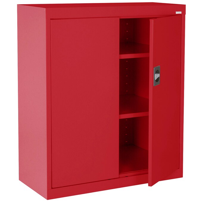 Sandusky 36-in W x 36-in H x 18-in D Freestanding Steel Garage Cabinet in Red