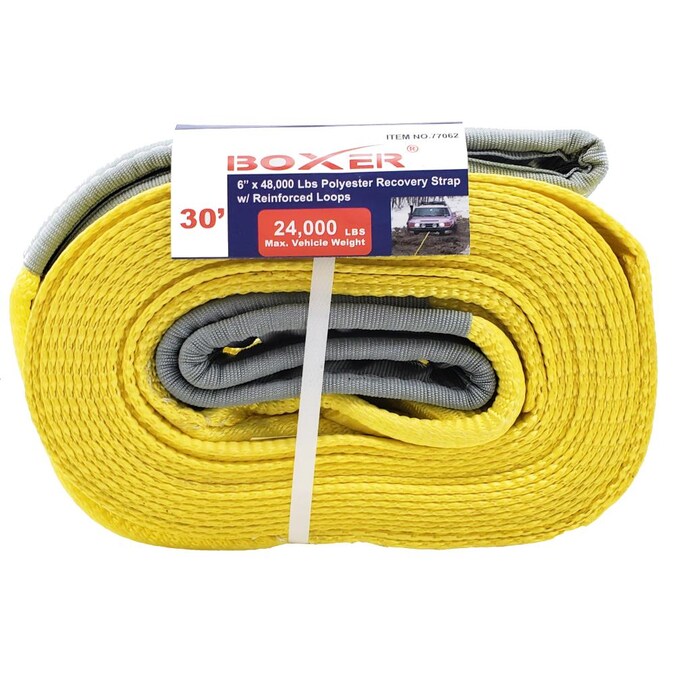 Boxer Tools 6/25-in x 30-ft Tow Strap Tie Down 48000-lb Break Strength