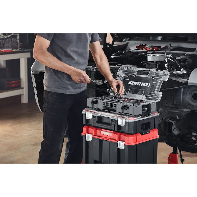 CRAFTSMAN OVERDRIVE 64-Piece Standard (SAE) and Metric Gunmetal Chrome Mechanics Tool Set with Hard Case - Image 12