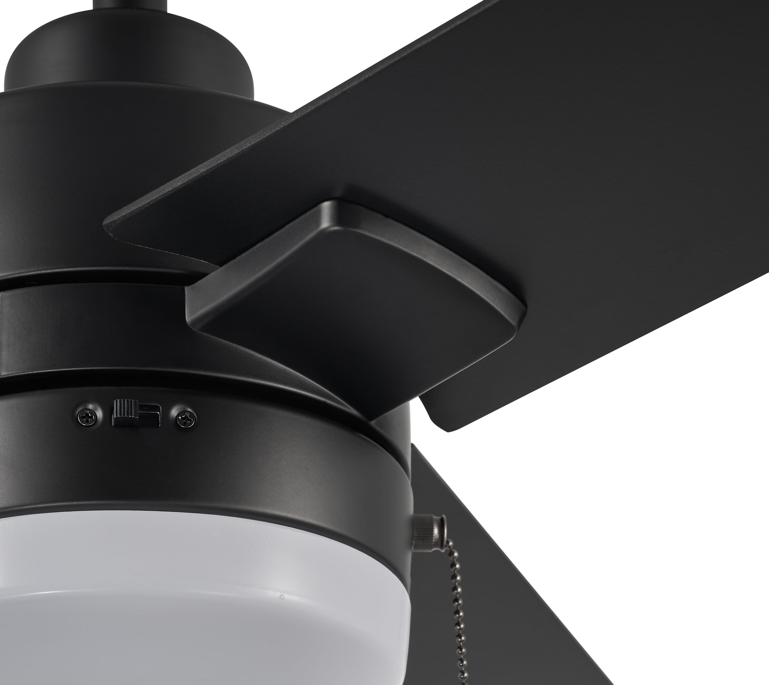 Brinson 44-in Integrated LED Black with Black/Dark Gray Walnut Blades Ceiling Fan With Light ( 3 -Blade ) - Image 6