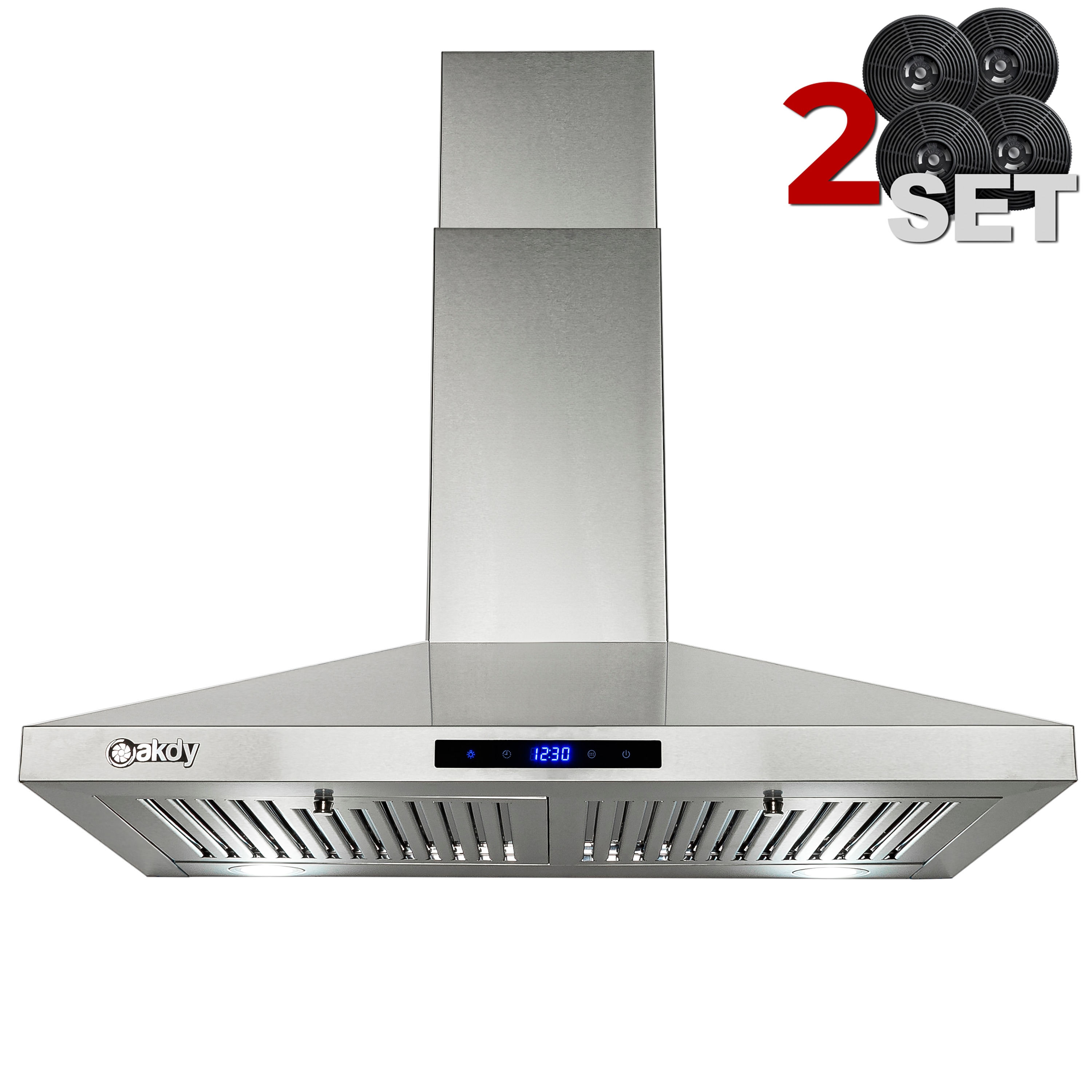 30 inch Convertible 217-CFM Stainless Steel Wall-Mounted Range Hood with Charcoal Filter