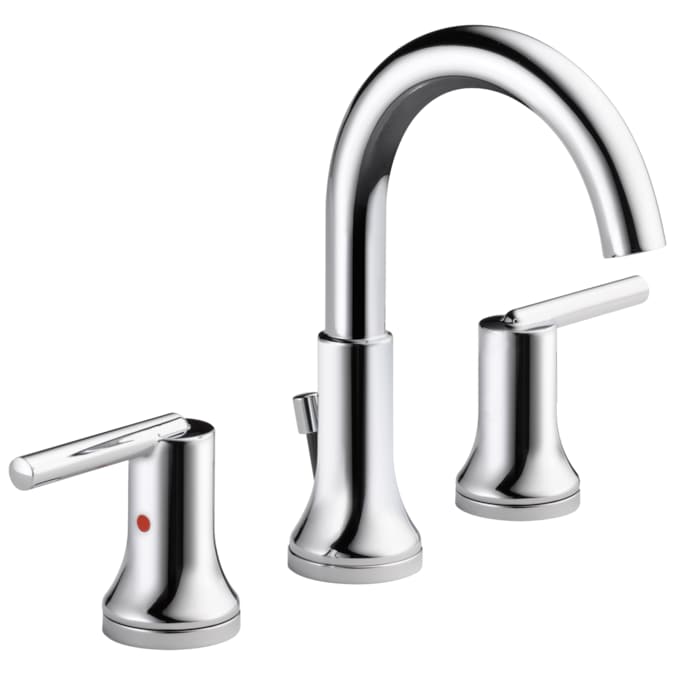 Delta Trinsic Chrome Widespread 2-Handle WaterSense Bathroom Sink Faucet with Drain