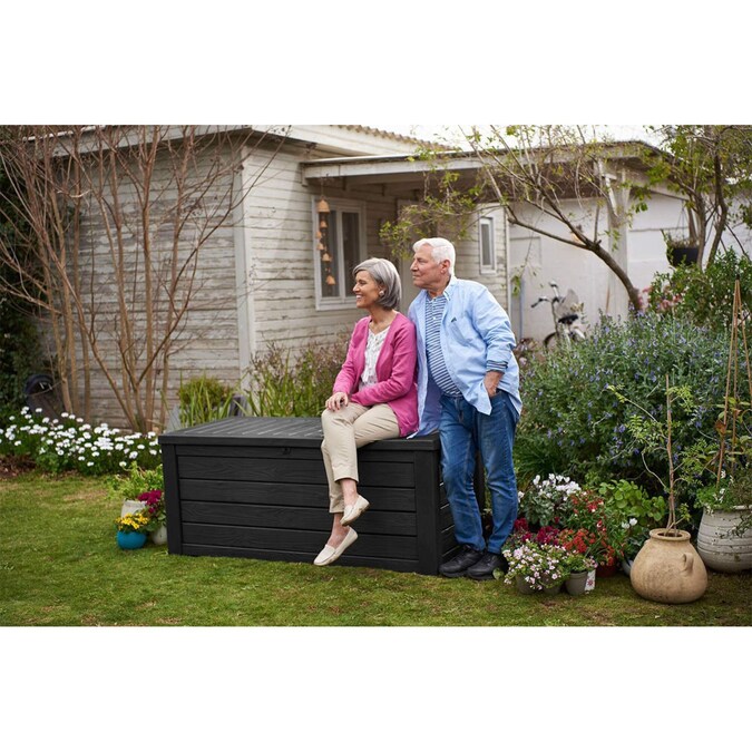 Keter 61-in L x 28.5-in 150-Gallons Dark Grey Plastic Deck Box - Image 4