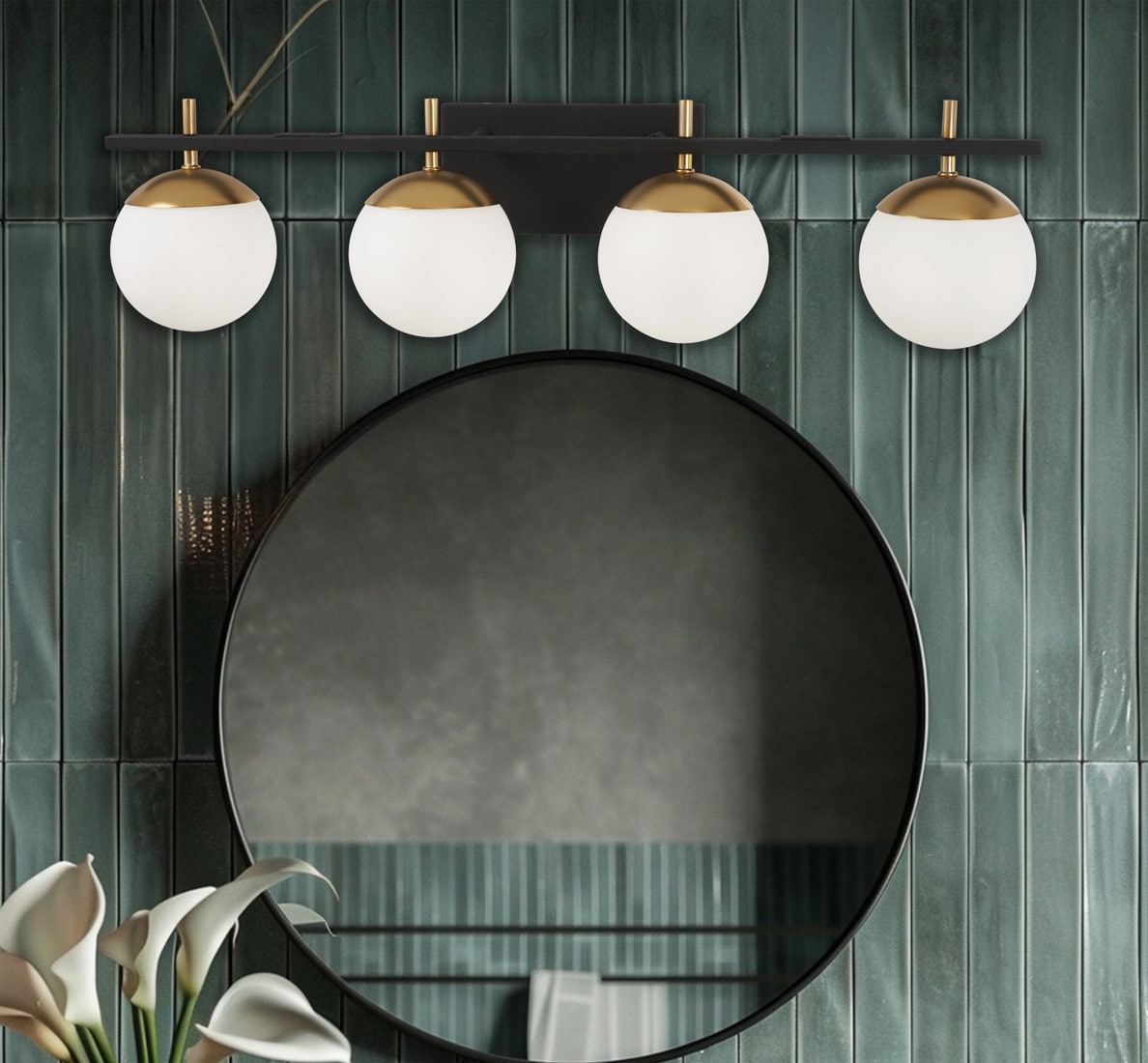Alluria 33-in 4 -Light Black Modern/contemporary Vanity light