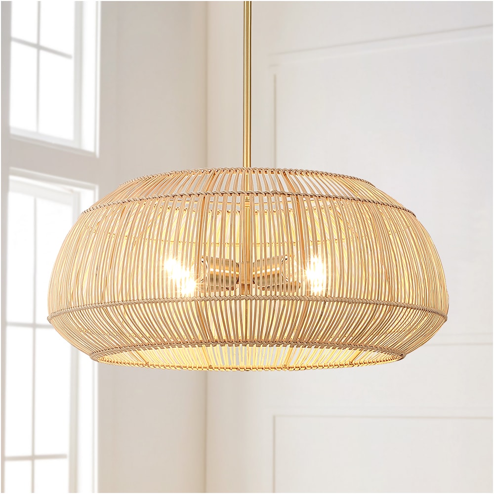 4 -Light Brass Coastal Cage For Use in Bedrooms, Dining Rooms, Foyers, Kitchens, Living Rooms Chandelier