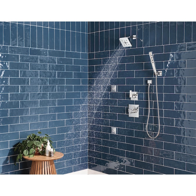 Delta Tetra Lumicoat Chrome 11.31-in Rectangle Handheld Shower Head 1.75-GPM (6.6-LPM) - Image 15