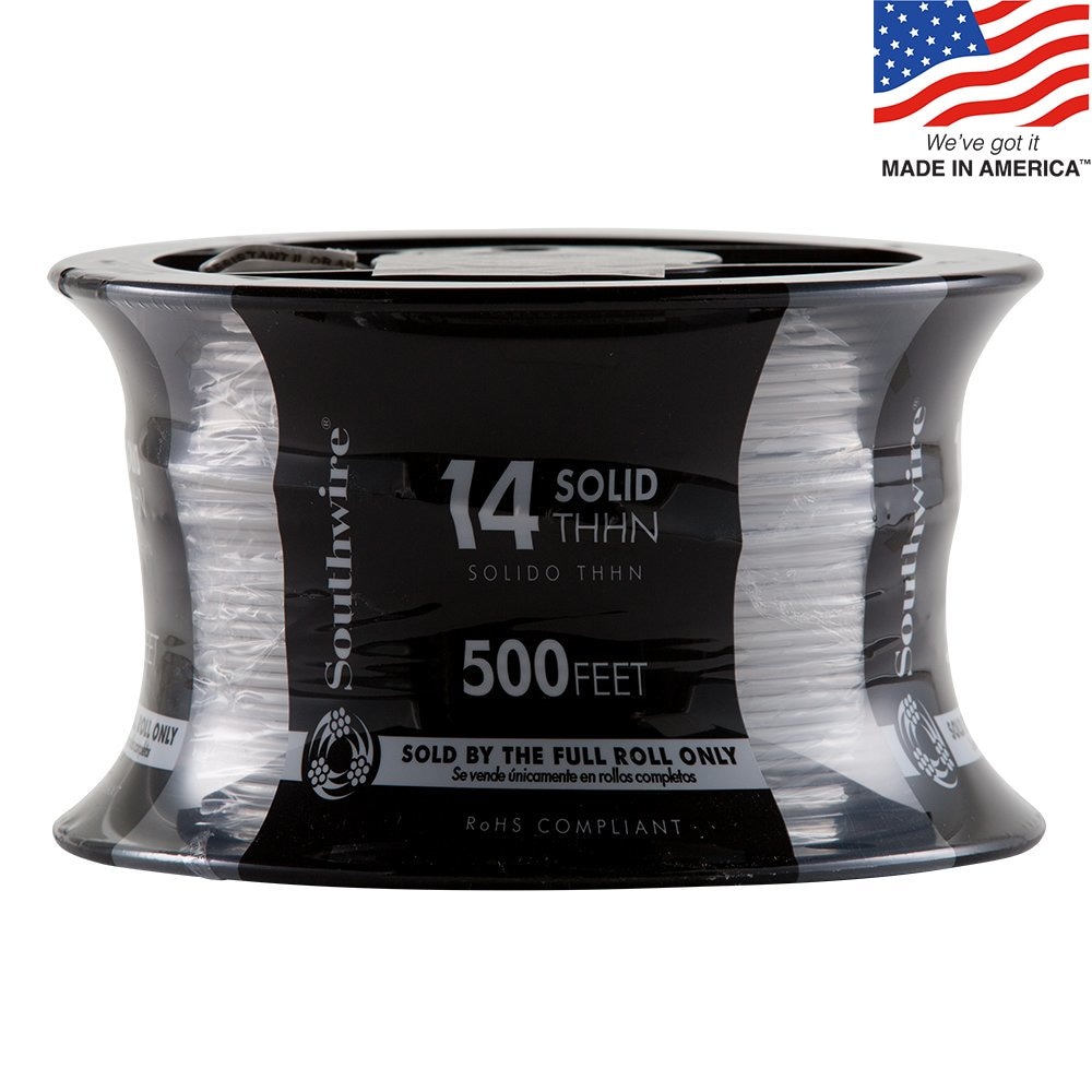 500-ft 14 -AWG White Solid Copper THHN wire ( By-the-roll )