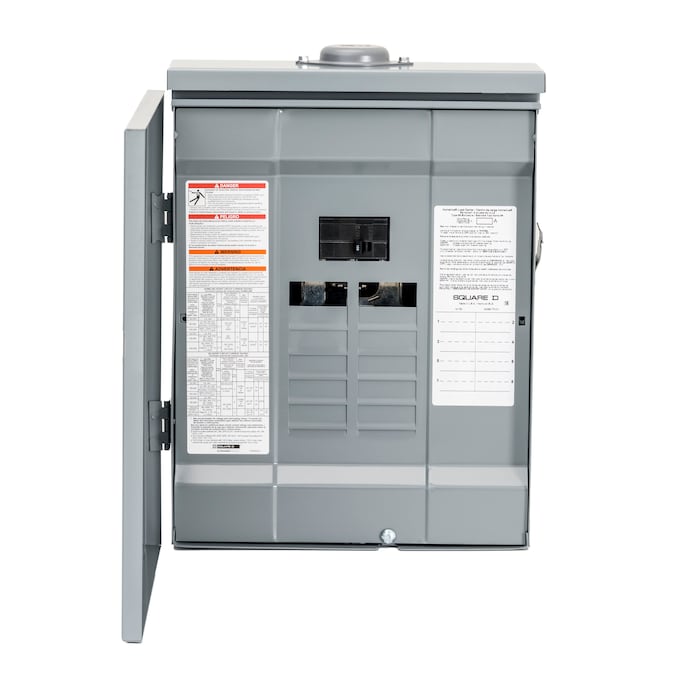 Square D Homeline 100-Amp 8-Spaces 16-Circuit Outdoor Main Breaker Plug-on Neutral Load Center