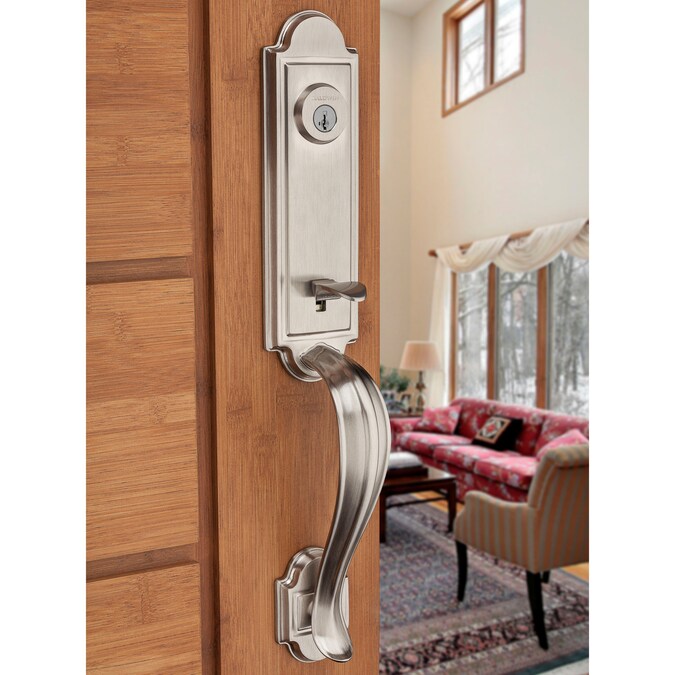 Baldwin Prestige Series Avendale Satin Nickel Single-Cylinder Deadbolt Keyed Entry Door Handleset Knob Smartkey - Image 6