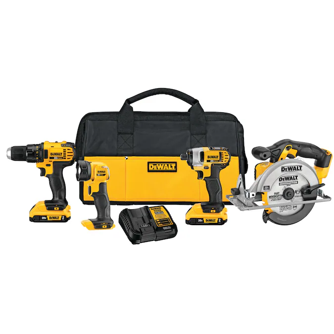 DEWALT 4-Tool 20-Volt Max Power Tool Combo Kit with Soft Case (2-Batteries and charger Included)