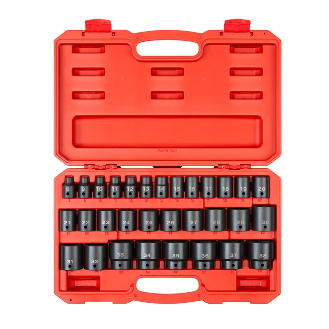 TEKTON 31-pc 1/2 in Drive Impact Socket Set (8-38mm) 6p Case