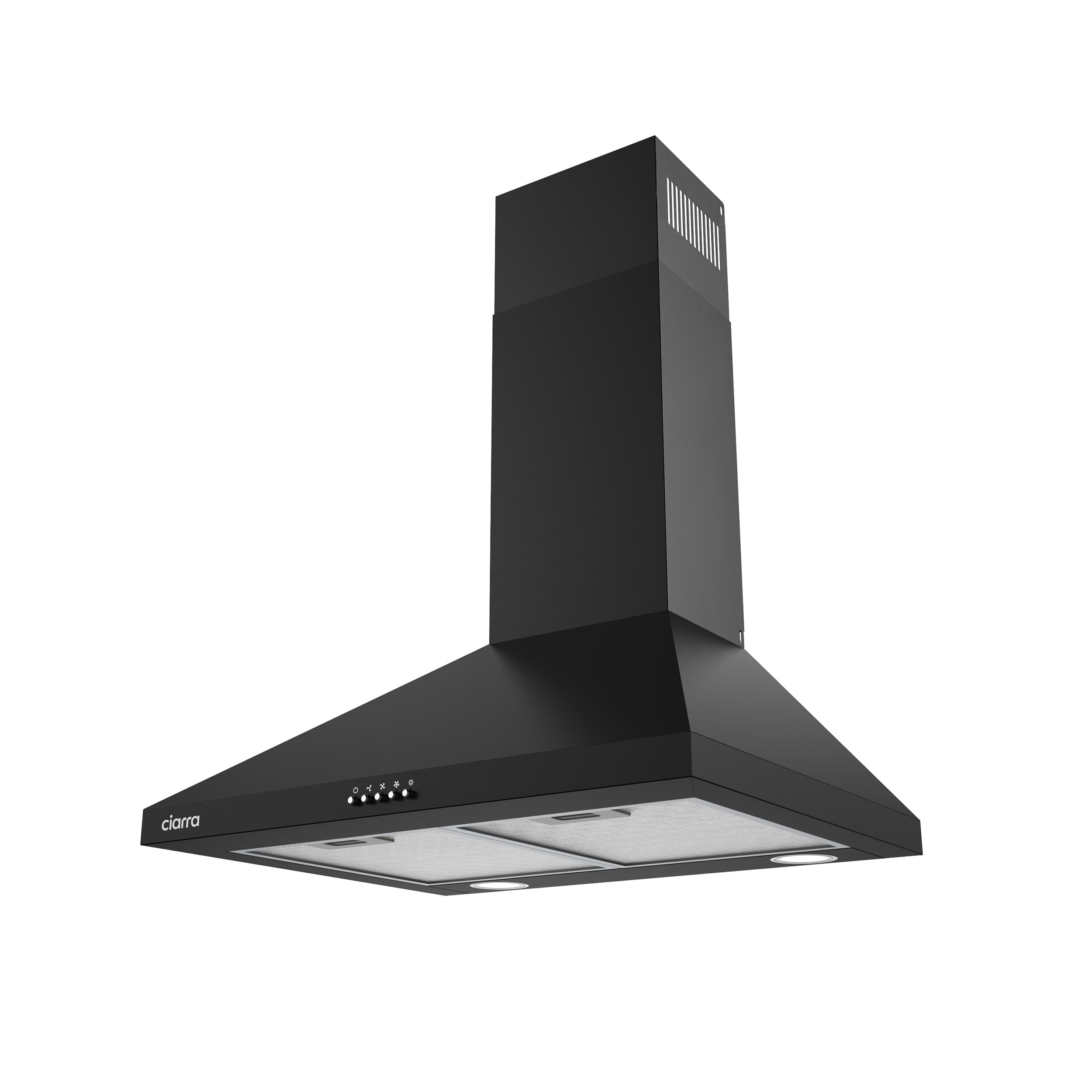 24 inch Convertible 450-CFM Black Wall-Mounted Range Hood