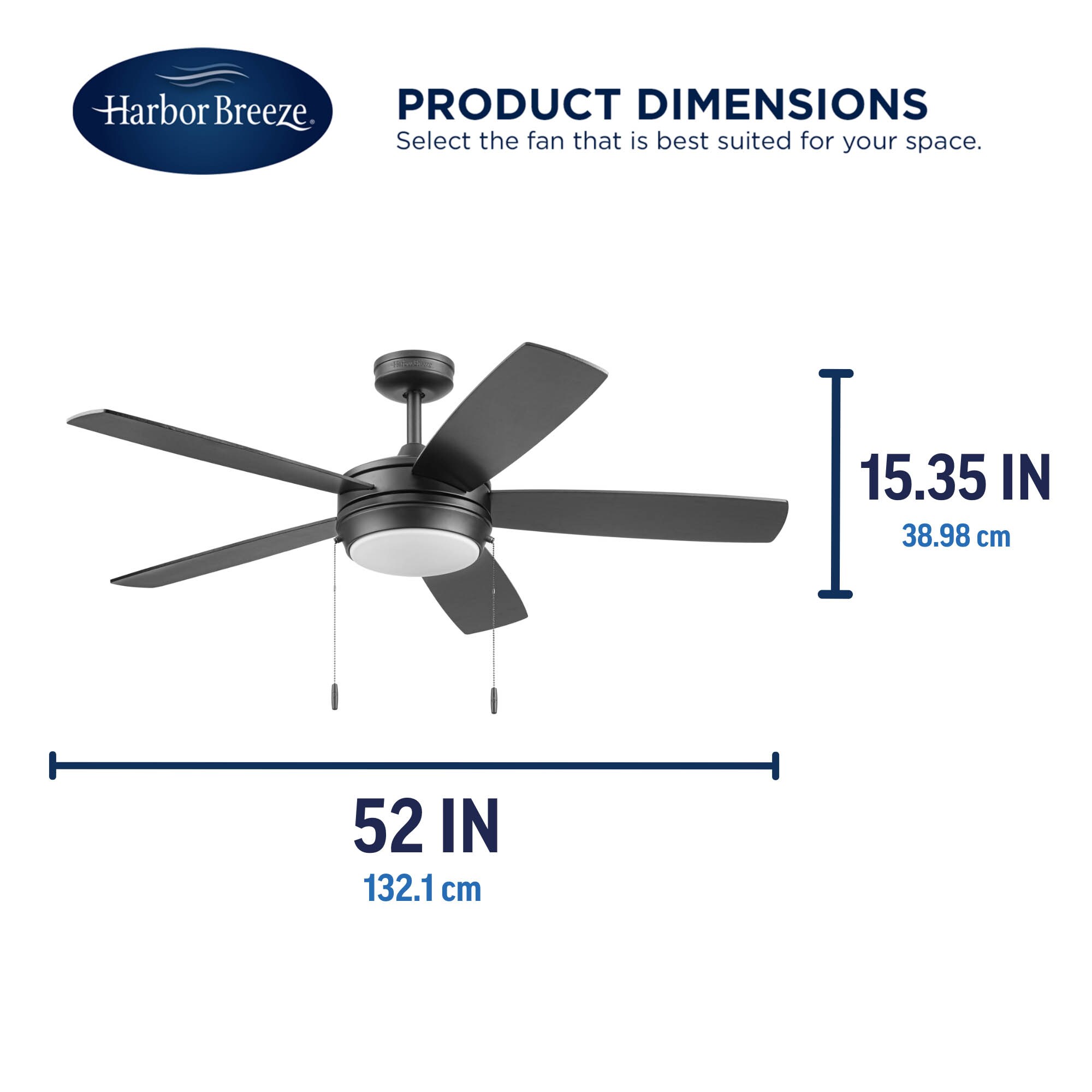 Brenthaven 52-in Color-Changing Integrated LED Matte Black with Matte Black/Mocha Blades Ceiling Fan With Light ( 5 -Blade ) - Image 9