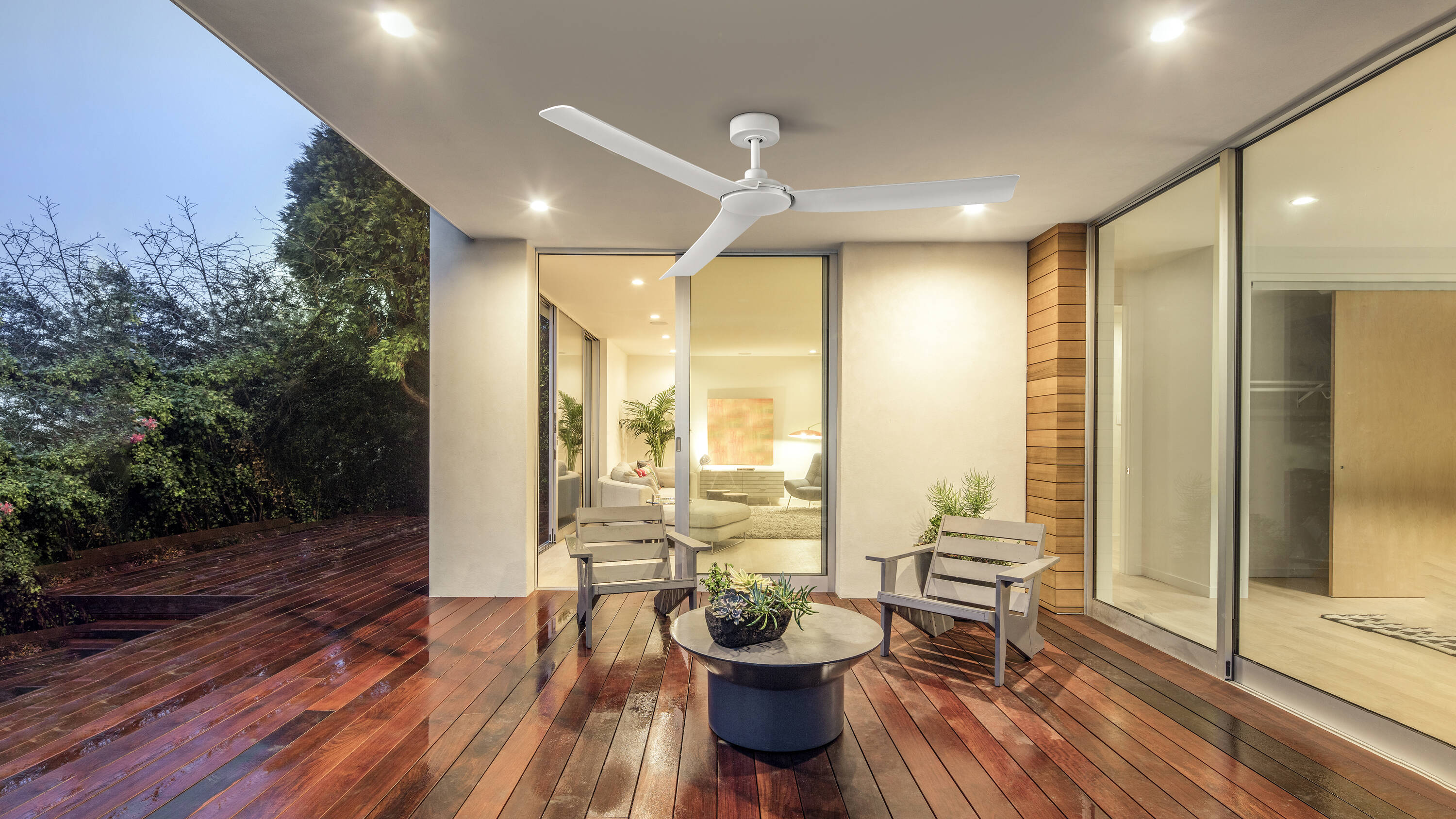 Lochwood 60-in Outdoor Matte White with Matte White Blades Ceiling Fan and Remote ( 3 -Blade ) - Image 11