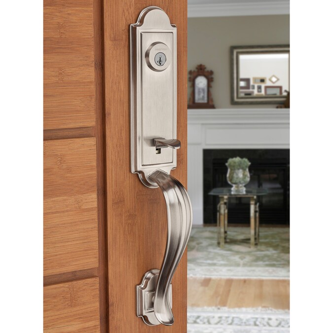 Baldwin Prestige Series Avendale Satin Nickel Single-Cylinder Deadbolt Keyed Entry Door Handleset Knob Smartkey - Image 8