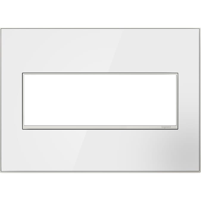 Legrand adorne 3-Gang Specialty Size Mirror White On White Glass Indoor Screwless Square Wall Plate