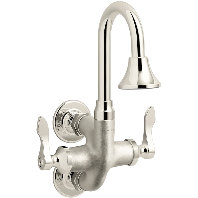 ER Triton Bowe Cannock Vibrant Bright Nickel Wall-mount 2-Handle WaterSense Commercial Bathroom Sink Faucet