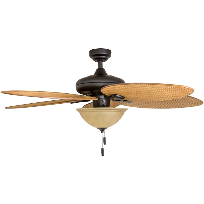 Honeywell Palm valley 52-in Bronze LED Indoor/Outdoor Downrod or Flush Mount Ceiling Fan with Light (5-Blade) - Image 2