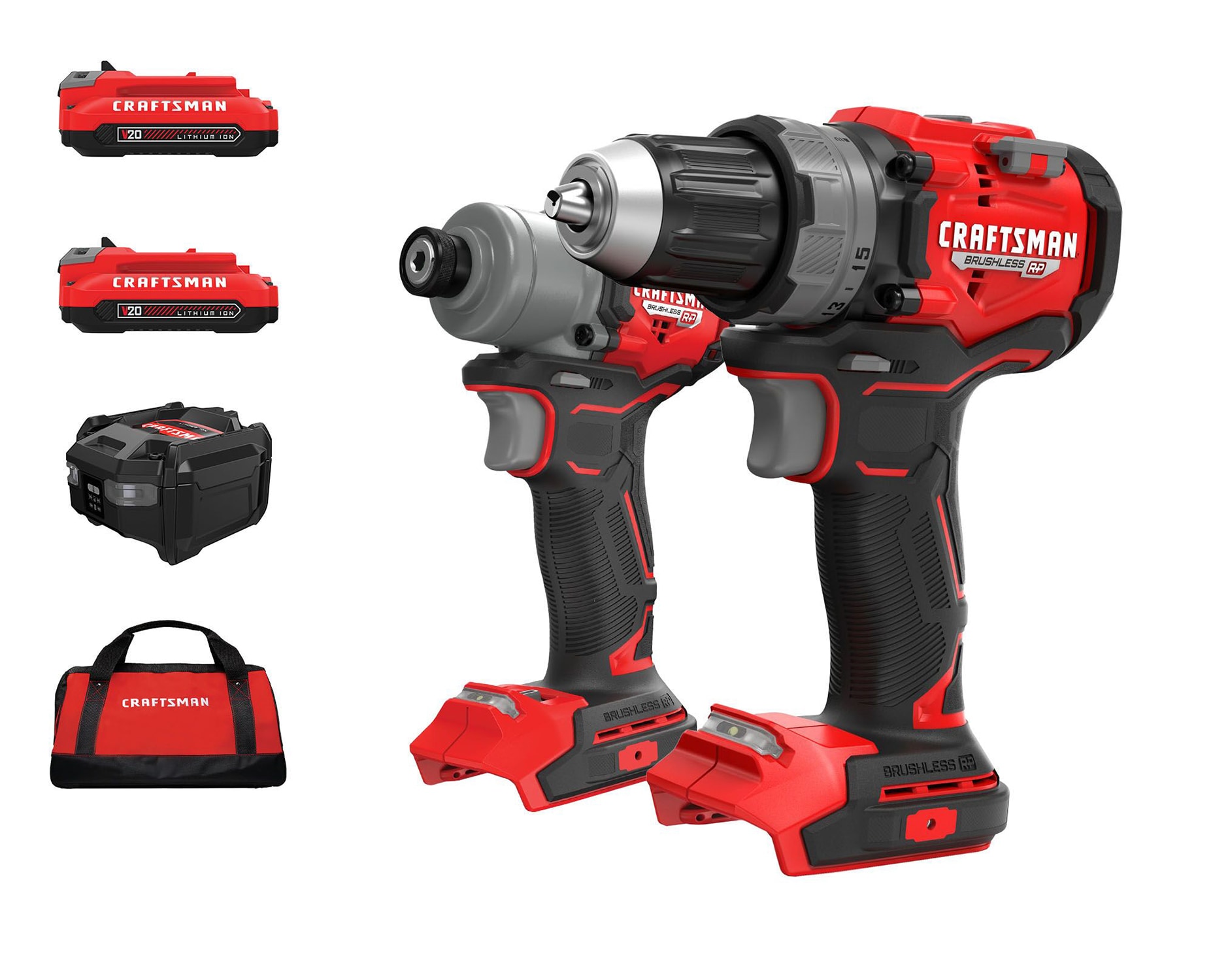 V20 RP 20-volt Max 2-Tool Brushless Power Tool Combo Kit with Soft Case (2-Batteries and Charger Included)