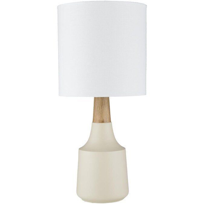 Livabliss Kent 17.5-in Ivory/Natural On/Off Switch Table Lamp with Linen Shade