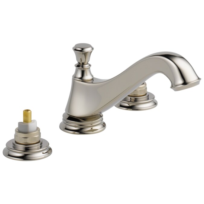 Delta Cassidy Polished Nickel Widespread WaterSense Bathroom Sink Faucet with Drain
