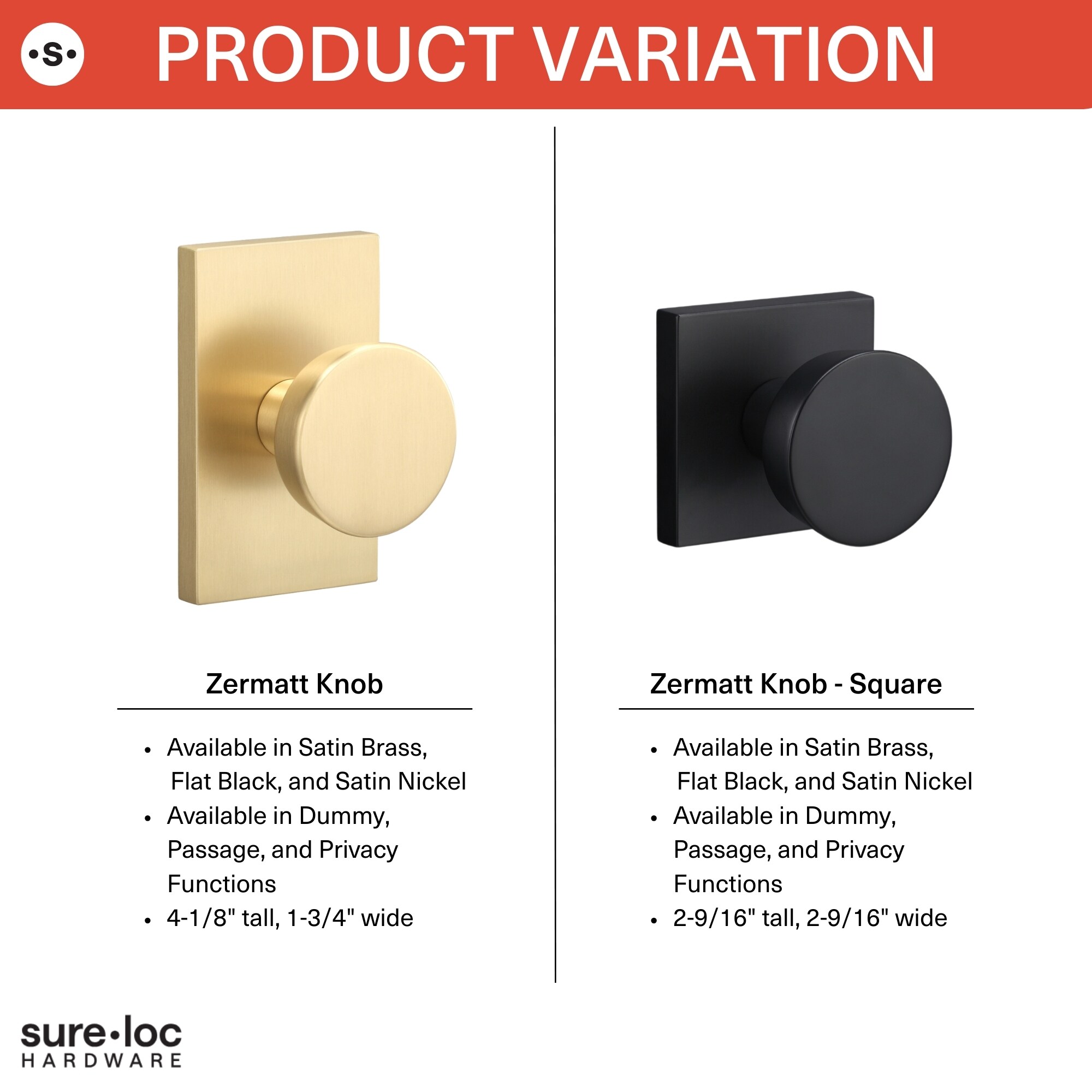 Satin Brass Interior Privacy door knob Single pack - Image 8