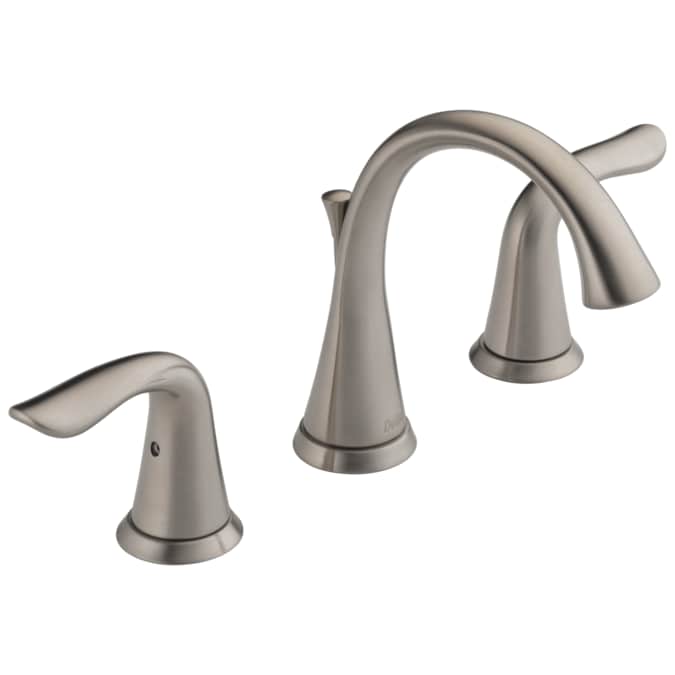 Delta Lahara Stainless Widespread 2-Handle WaterSense Bathroom Sink Faucet with Drain