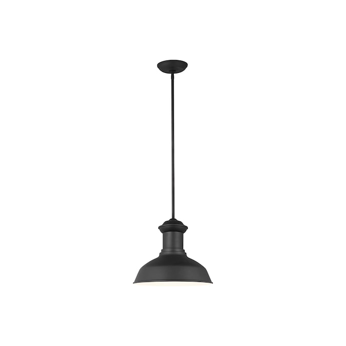 Generation Lighting Fredricksburg Black Traditional Dome Medium Outdoor Hanging Pendant Light