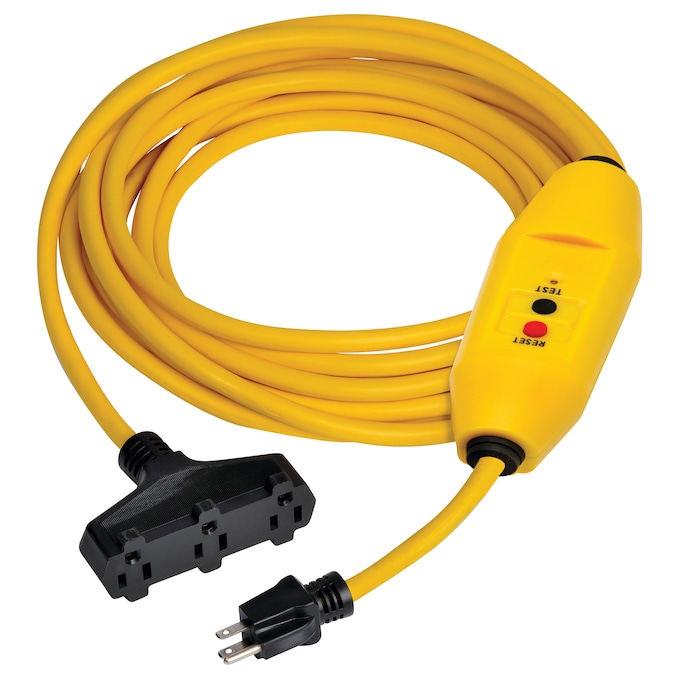 Tower Manufacturing 50-ft 12/3 3 Prong Yellow Outdoor SJTW Medium Duty General Extension Cord