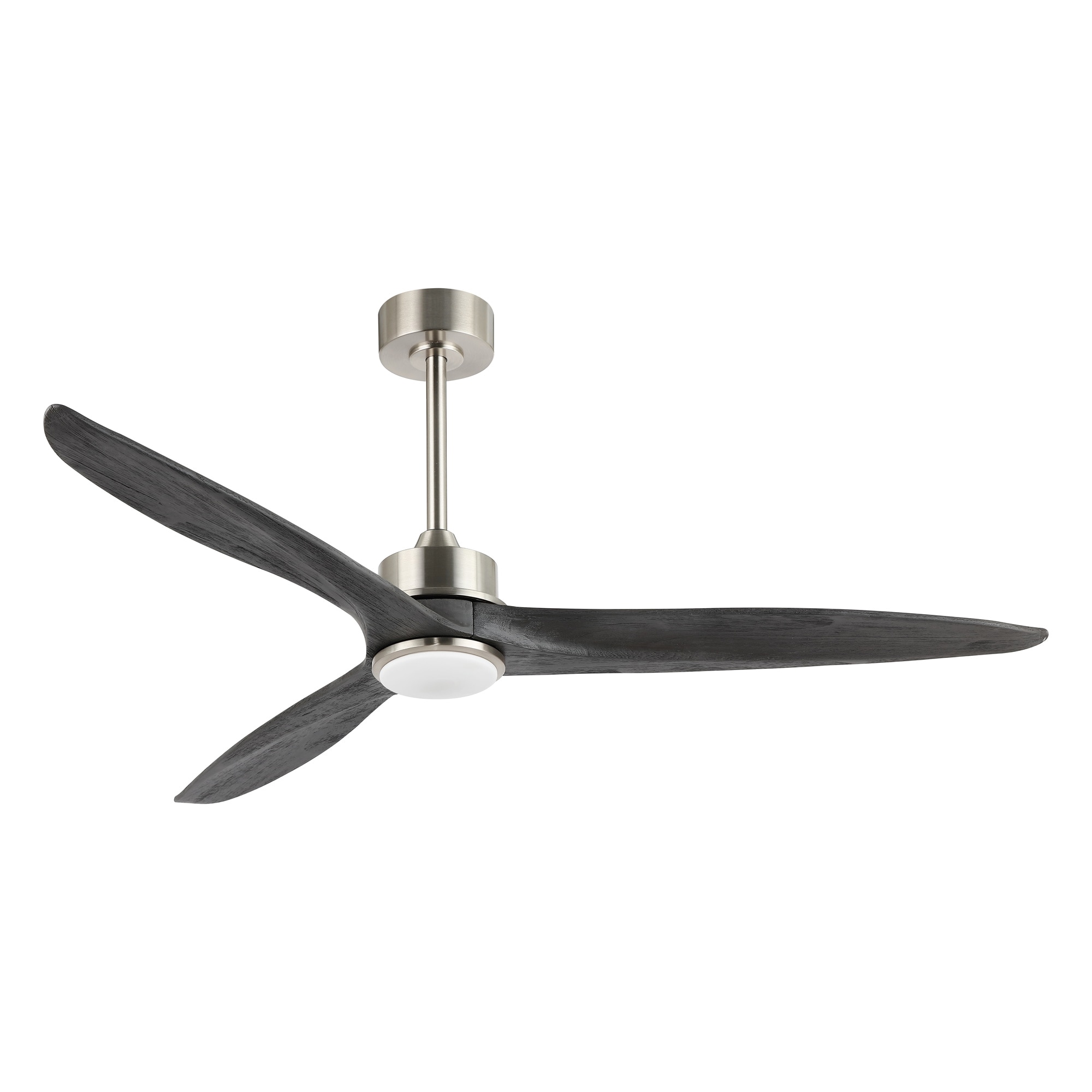 60-in Color-Changing Integrated LED Brushed Nickel with Dark grey Blades Propeller Ceiling Fan With Light - Remote Included ( 3 -Blade )