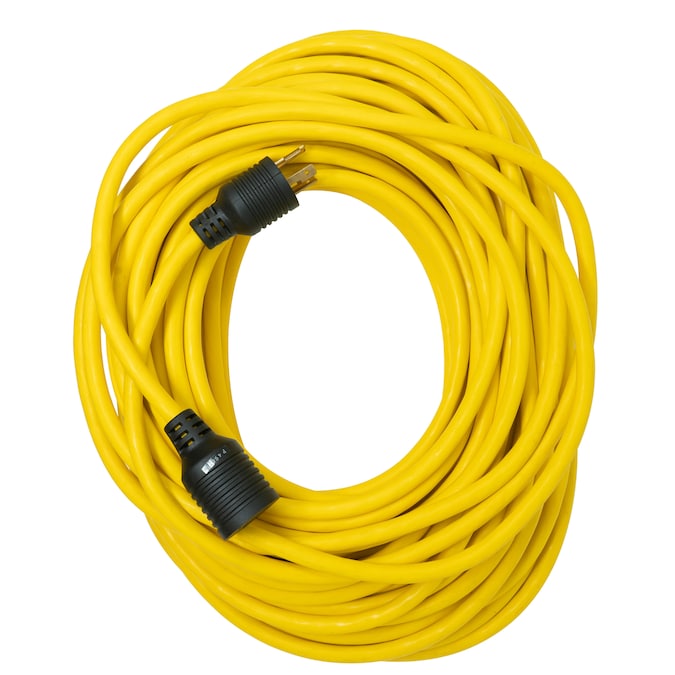 Southwire 100-ft 12/3 3 Prong Yellow Indoor/Outdoor SJTW Heavy Duty Locking Extension Cord