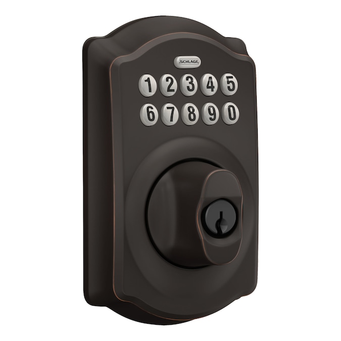 Schlage Camelot Aged Bronze Electronic Deadbolt with Keypad - Image 3