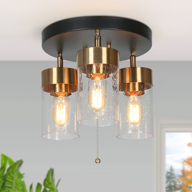 ZEVNI Mavis 3-Light Matte Black LED Semi mount light