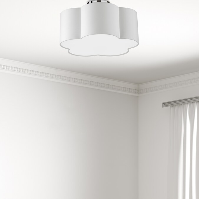 Dainolite Phlox 3-Light 15-in Polished White Flush Mount Light - Image 4