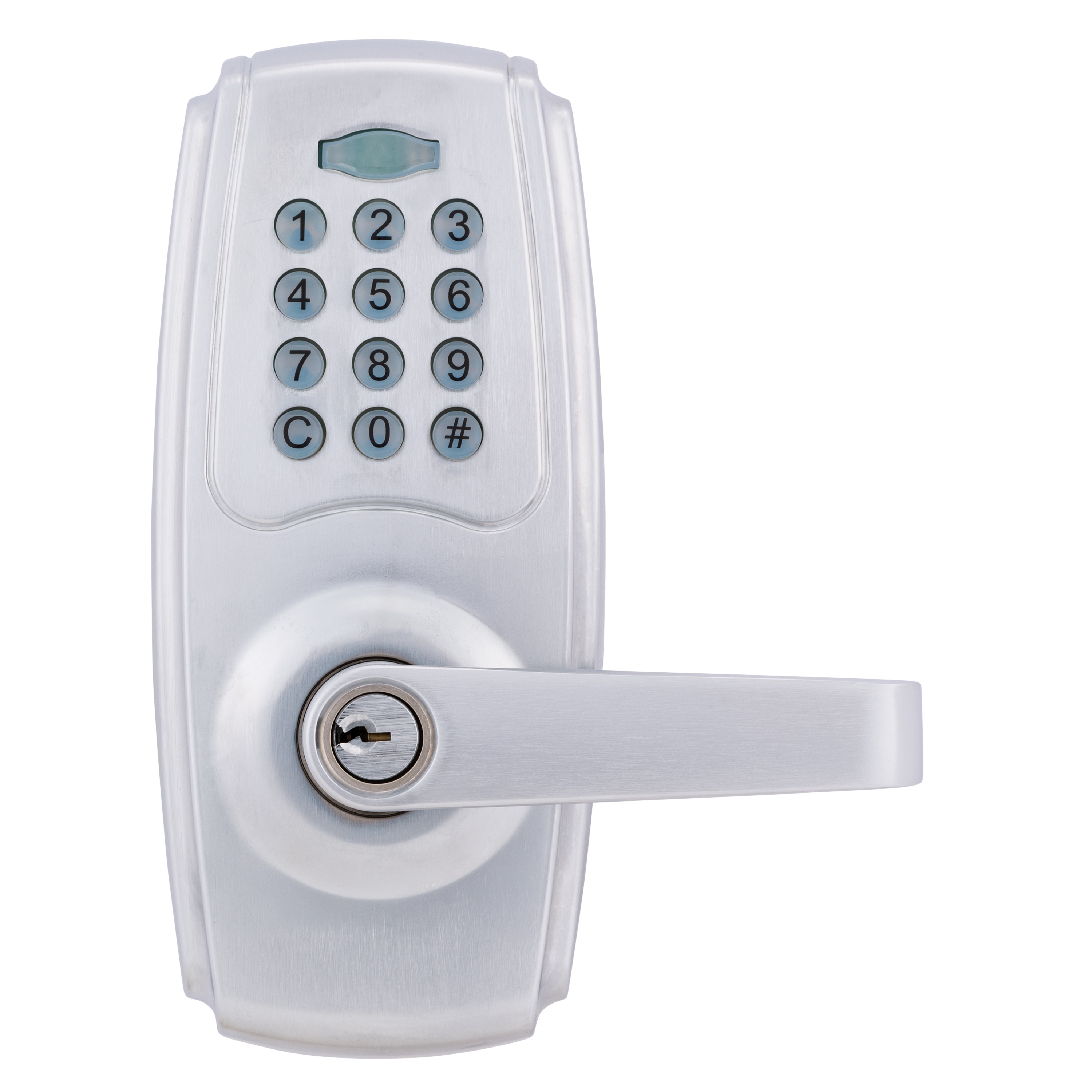 Heavy Duty Commercial Lever Satin Chrome Interior/Exterior Bed/Bath Hall/Closet Keyed entry Door Handle