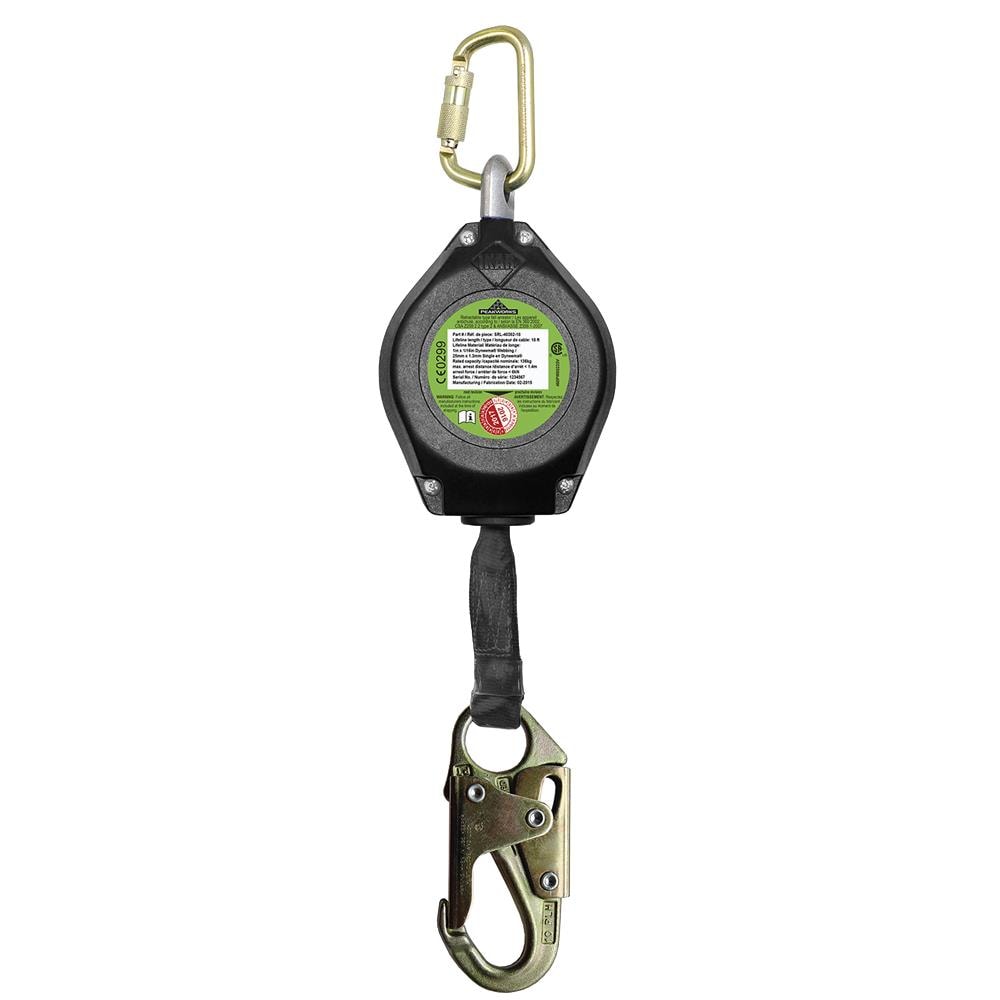 Self-retracting Lifeline (srl) with Webbing, Snap Hook, 18 Ft. L., Black