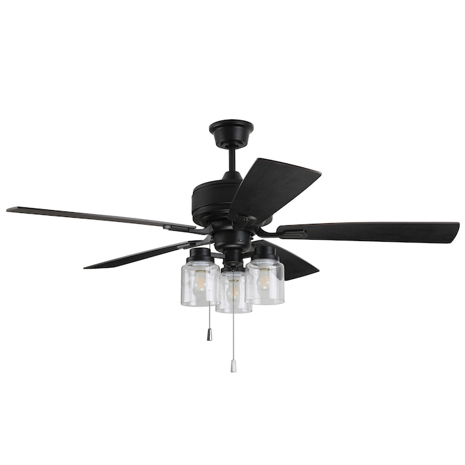 Craftmade Kate 52-in Flat Black with Black Walnut Blades Integrated LED Indoor Ceiling Fan Light Kit Compatible (5-Blade)