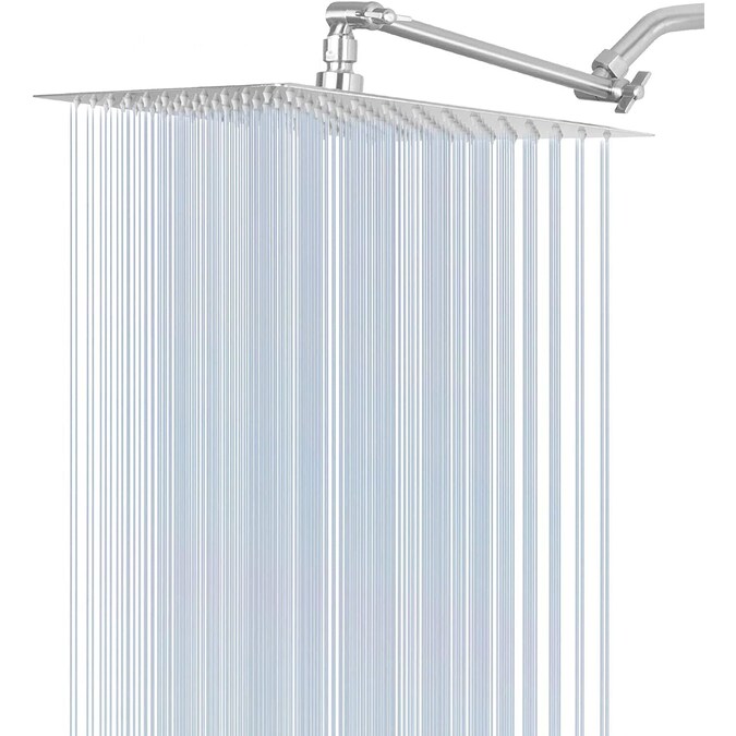 WELLFOR Chrome 10-in Square Fixed Rain 2.5-GPM (9.5-LPM)
