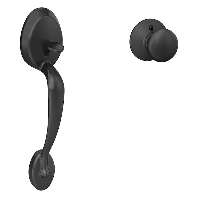 Schlage Plymouth Matte Black Entry Door Handleset Knob
