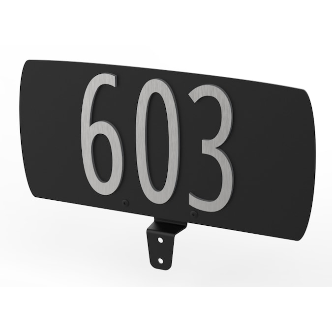 Spira Mailbox Matte Black Plate with Stainless Numbers Hardware Mailbox Address Plaque