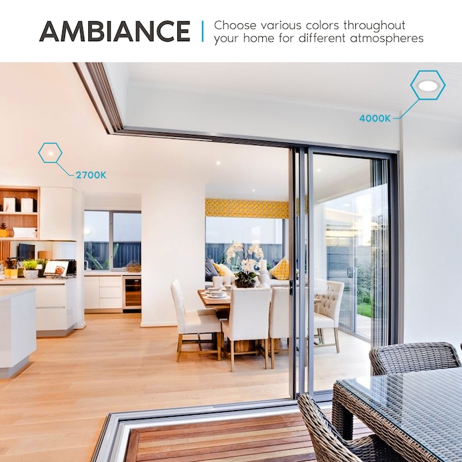 Luxrite White 5-in or 6-in 1100-Lumen Switchable Square Dimmable LED Canned Shower Recessed Downlight (6-Pack) - Image 3