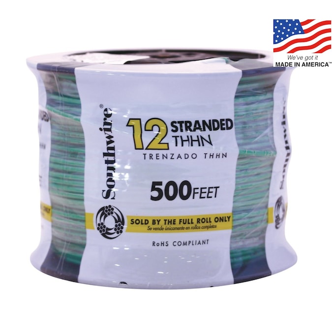 Southwire 500-ft 12-AWG Green Stranded Copper Thhn Wire (By-the-roll)
