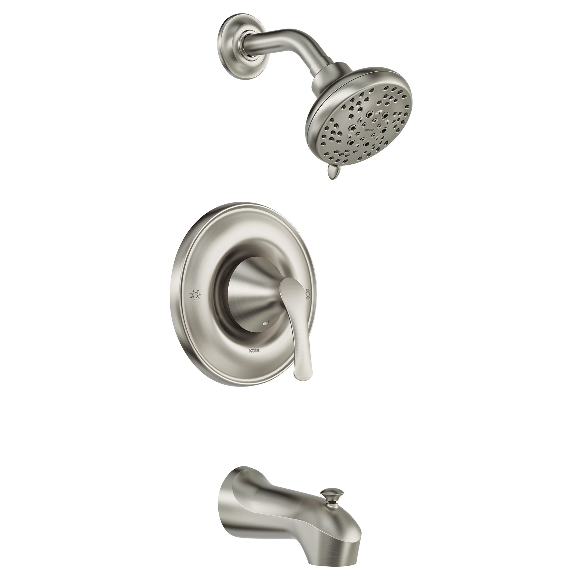 Spot Resist Brushed Nickel 1-handle Multi-function 4-Inches Round Bathtub and shower Faucet with Valve