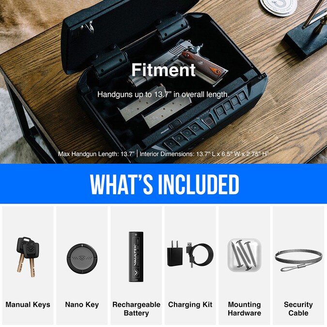 Vaultek VTi Full-Size Bluetooth Enabled 2-Gun Biometric Gun Safe with Interior Lighting - Image 6