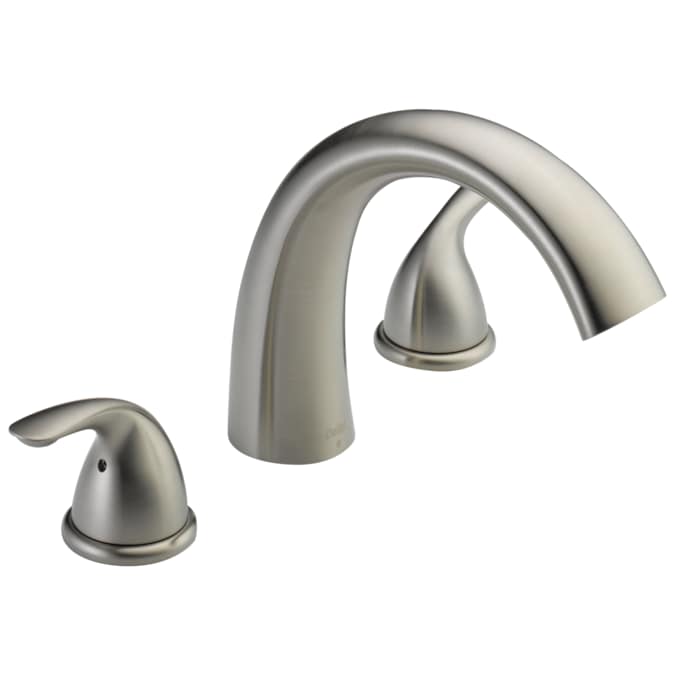 Delta Stainless 2-handle Deck-mount Roman High-arc Bathtub Faucet