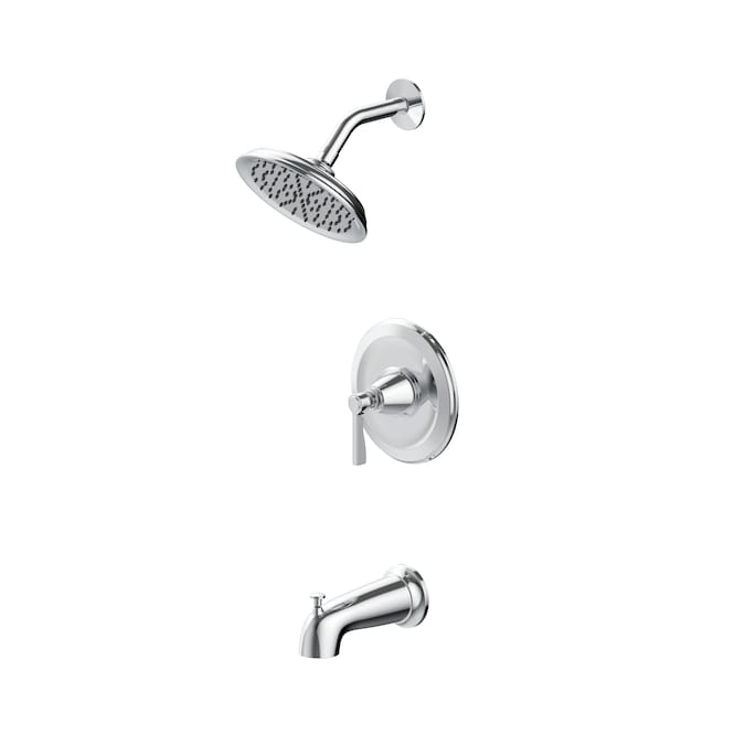 allen + roth Townley Polished Chrome 1-handle Single Function Round Bathtub and Shower Faucet